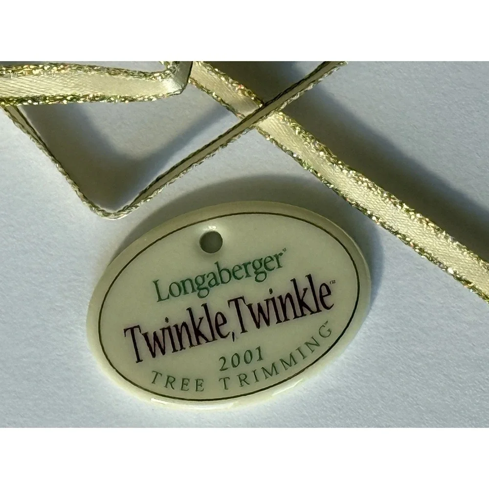 NEW Longaberger Tree Trimming 2001 Twinkle Twinkle Basket Set SIGNED Liner/Charm
